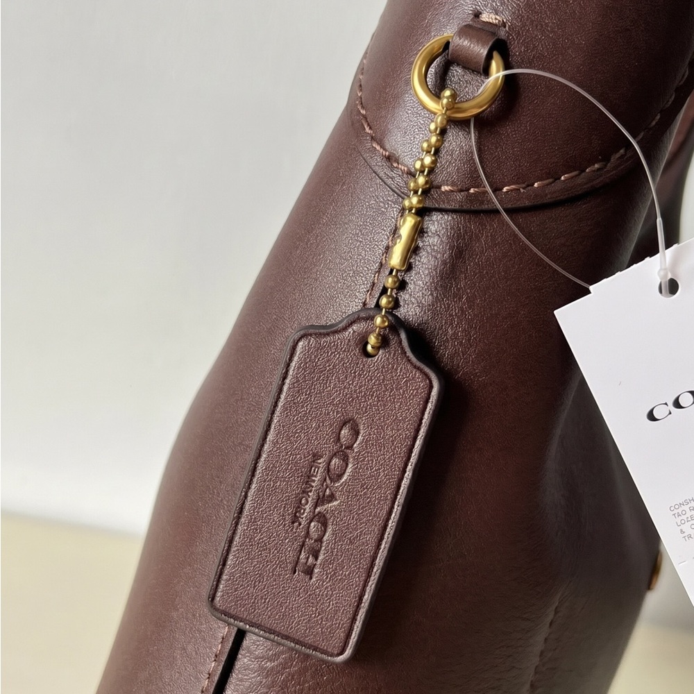 New Coach Brooklyn 28 Hobo Bag Natural Grain Leather - Picture 4 of 7